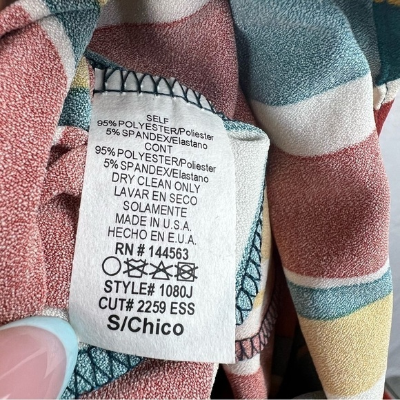 New-shop17 White halter Hi neck Multi Color Vertical Striped Palazzo Jump Suit S - Picture 16 of 16